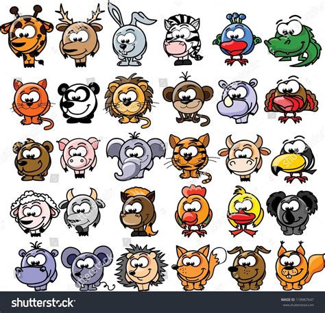 Cartoon Animals Vector Images .